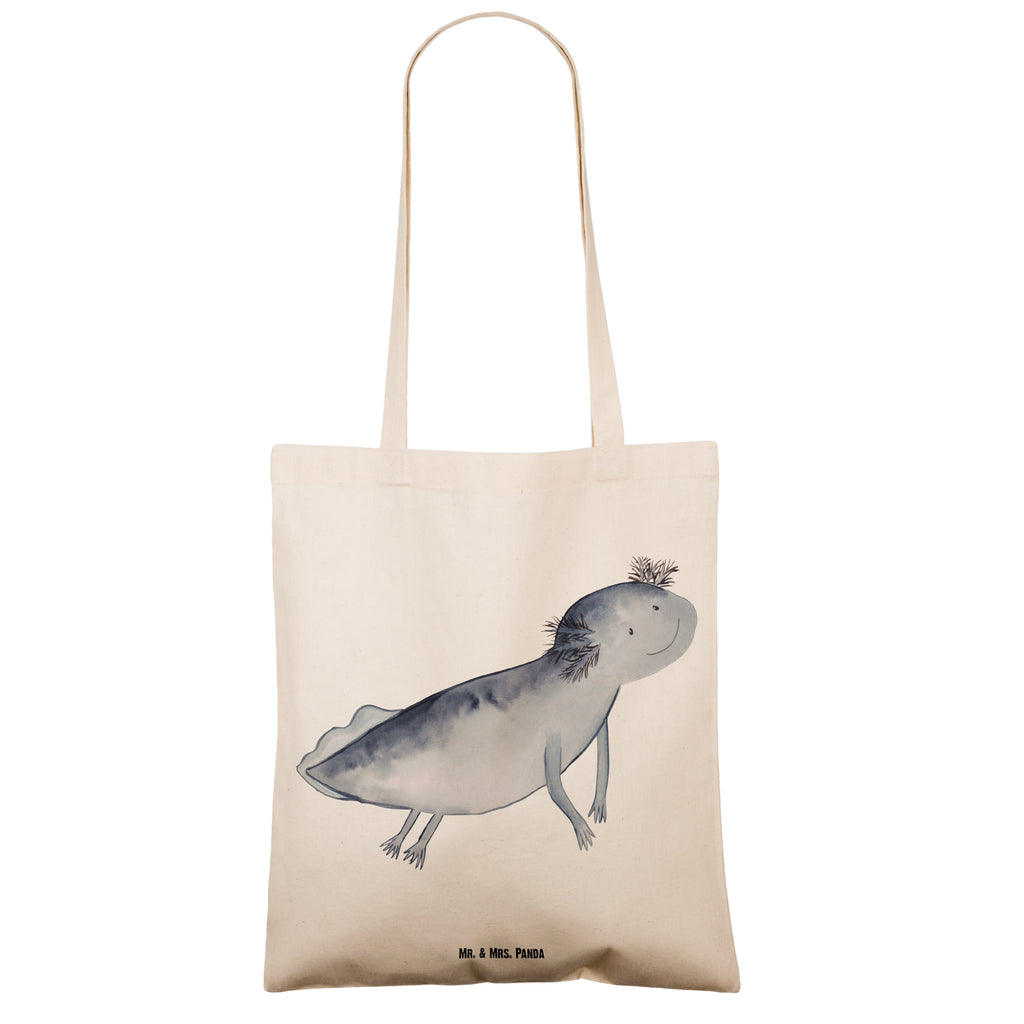 Tragetasche Axolotl schwimmt Beuteltasche, Beutel, Einkaufstasche, Jutebeutel, Stoffbeutel, Axolotl, Molch, Axolot, Schwanzlurch, Lurch, Lurche, Problem, Probleme, Lösungen, Motivation