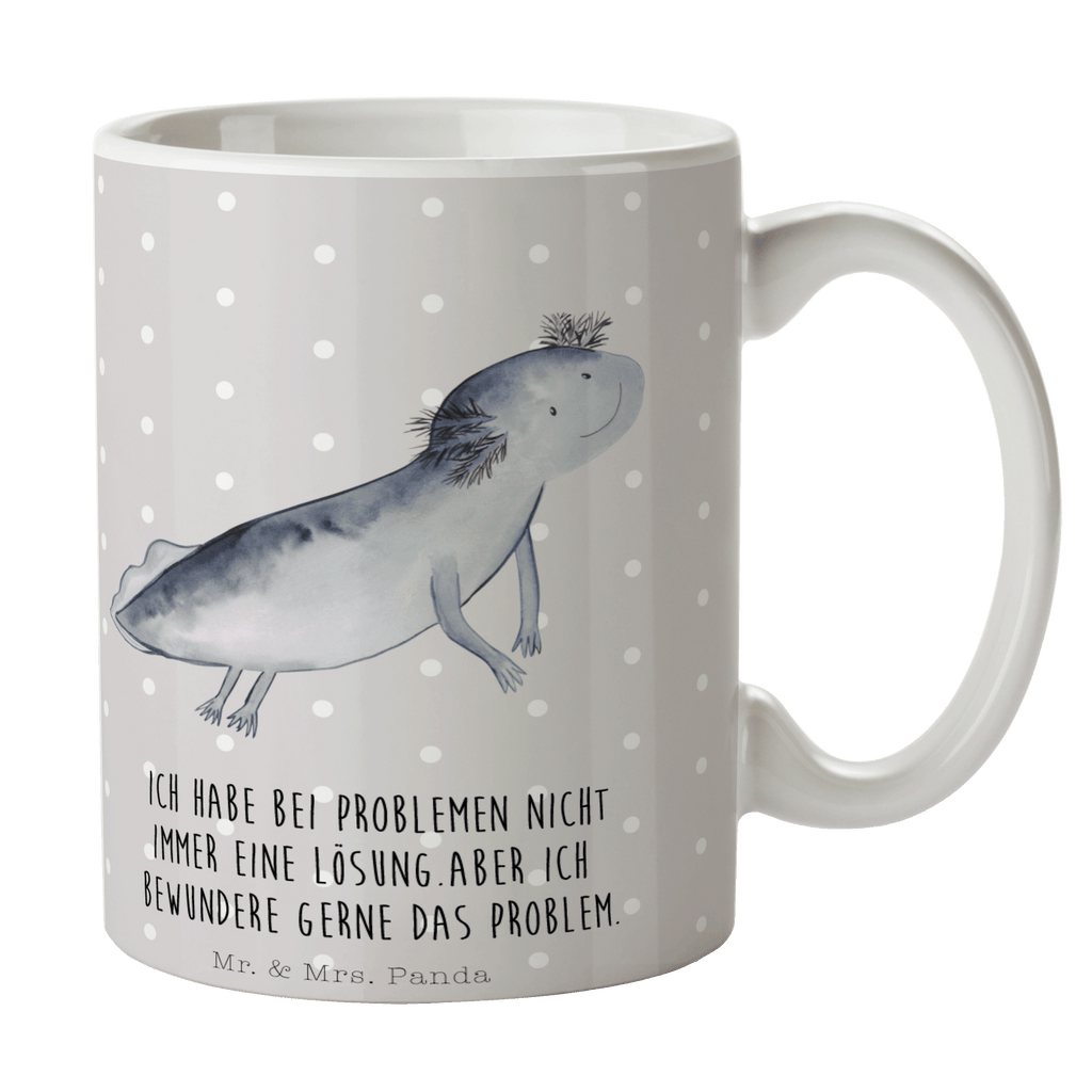 Tasse Axolotl schwimmt Axolotl, Axolot, Schwanzlurch, Lurch, Lurche, Problem, Probleme, Lösungen, Motivation,  Becher, Kaffeetasse, Kaffeebecher, Tee, Frühstück, Büro  Axolotl, Molch