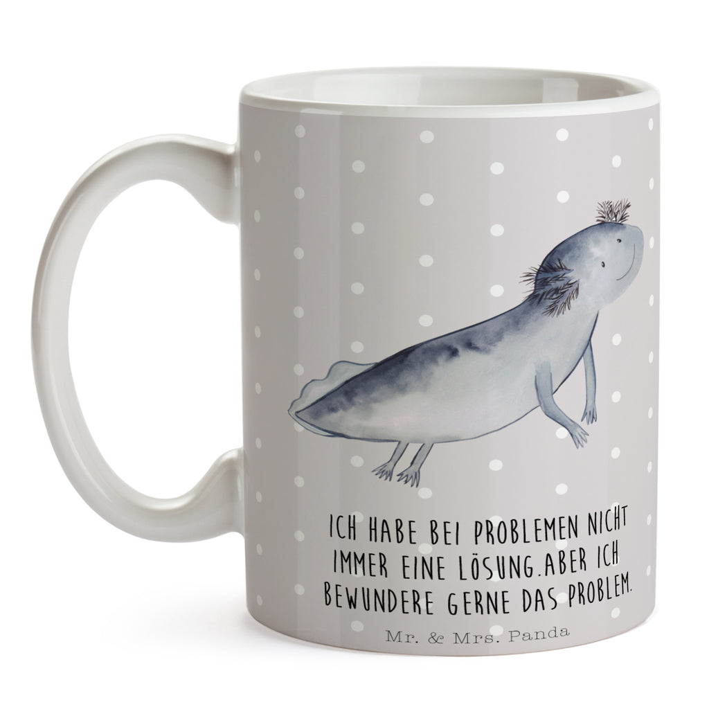 Tasse Axolotl schwimmt Axolotl, Axolot, Schwanzlurch, Lurch, Lurche, Problem, Probleme, Lösungen, Motivation,  Becher, Kaffeetasse, Kaffeebecher, Tee, Frühstück, Büro  Axolotl, Molch