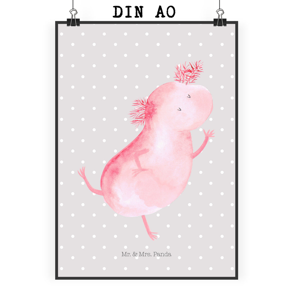 Poster Axolotl tanzt Poster, Wandposter, Bild, Wanddeko, Küchenposter, Kinderposter, Wanddeko Bild, Raumdekoration, Wanddekoration, Handgemaltes Poster, Mr. & Mrs. Panda Poster, Designposter, Kunstdruck, Posterdruck, Axolotl, Molch, Axolot, Schwanzlurch, Lurch, Lurche, Dachschaden, Sterne, verrückt, Freundin, beste Freundin