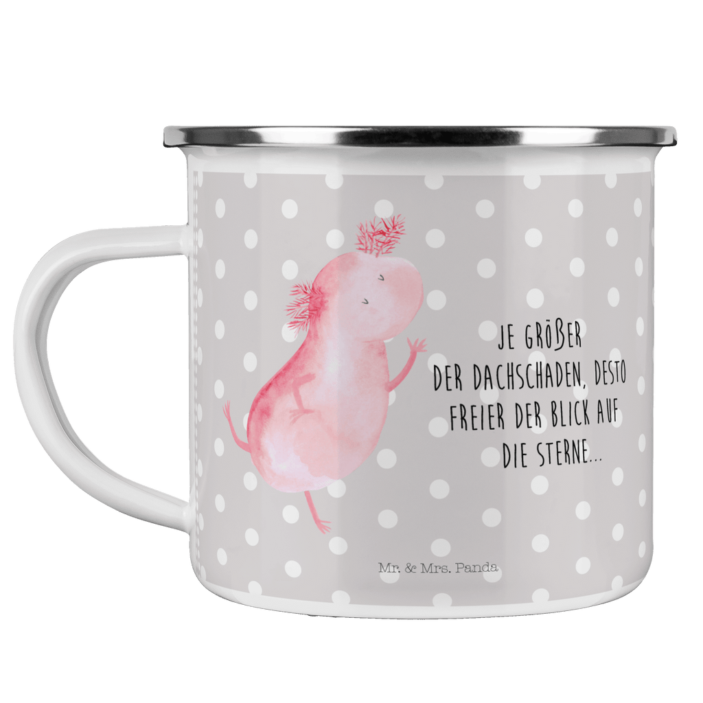 Camping Emaille Tasse Axolotl tanzt Campingtasse, Trinkbecher, Metalltasse, Outdoor Tasse, Emaille Trinkbecher, Blechtasse Outdoor, Emaille Campingbecher, Edelstahl Trinkbecher, Metalltasse für Camping, Kaffee Blechtasse, Camping Tasse Metall, Axolotl, Molch, Axolot, Schwanzlurch, Lurch, Lurche, Dachschaden, Sterne, verrückt, Freundin, beste Freundin