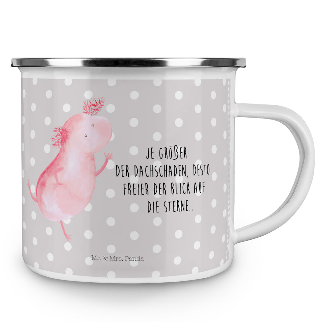 Camping Emaille Tasse Axolotl tanzt Campingtasse, Trinkbecher, Metalltasse, Outdoor Tasse, Emaille Trinkbecher, Blechtasse Outdoor, Emaille Campingbecher, Edelstahl Trinkbecher, Metalltasse für Camping, Kaffee Blechtasse, Camping Tasse Metall, Axolotl, Molch, Axolot, Schwanzlurch, Lurch, Lurche, Dachschaden, Sterne, verrückt, Freundin, beste Freundin