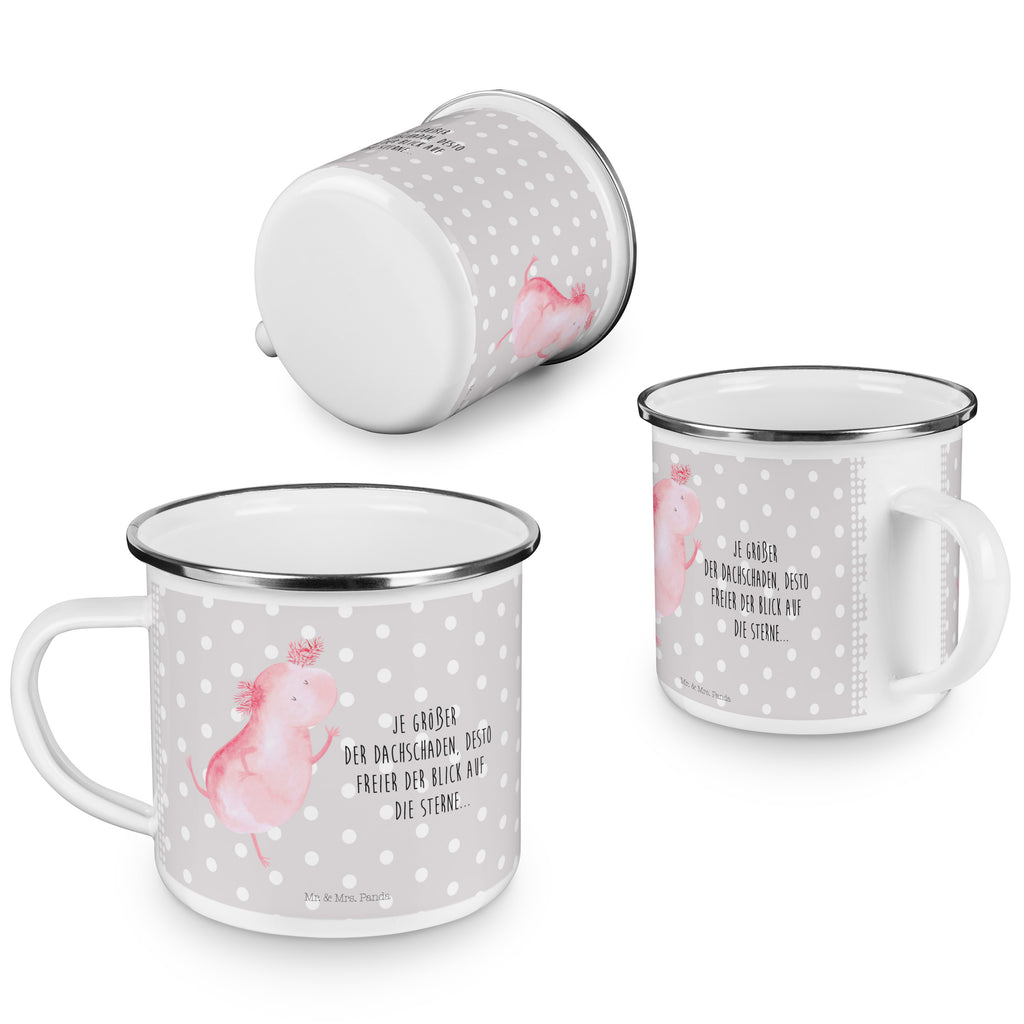 Camping Emaille Tasse Axolotl tanzt Campingtasse, Trinkbecher, Metalltasse, Outdoor Tasse, Emaille Trinkbecher, Blechtasse Outdoor, Emaille Campingbecher, Edelstahl Trinkbecher, Metalltasse für Camping, Kaffee Blechtasse, Camping Tasse Metall, Axolotl, Molch, Axolot, Schwanzlurch, Lurch, Lurche, Dachschaden, Sterne, verrückt, Freundin, beste Freundin