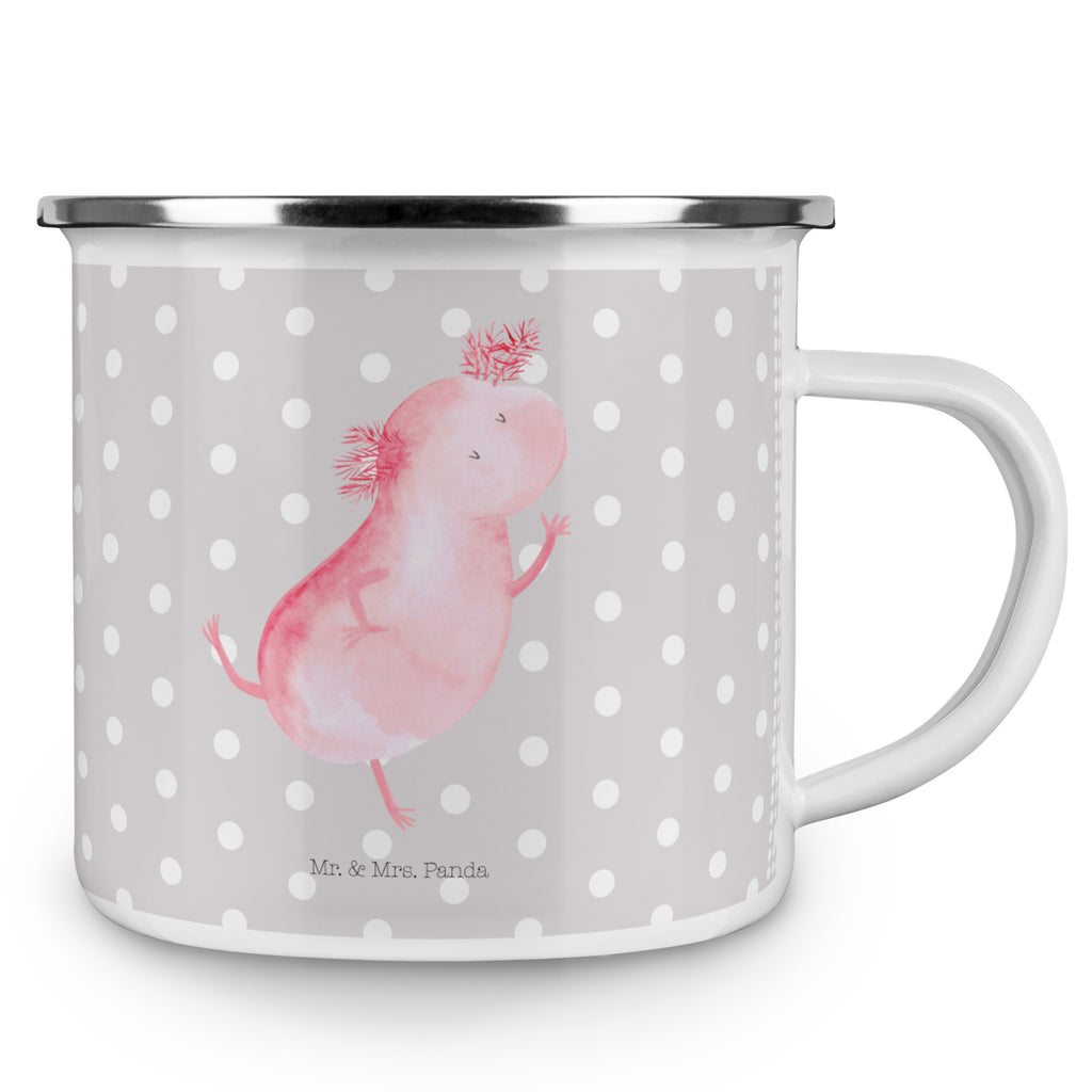 Camping Emaille Tasse Axolotl tanzt Campingtasse, Trinkbecher, Metalltasse, Outdoor Tasse, Emaille Trinkbecher, Blechtasse Outdoor, Emaille Campingbecher, Edelstahl Trinkbecher, Metalltasse für Camping, Kaffee Blechtasse, Camping Tasse Metall, Axolotl, Molch, Axolot, Schwanzlurch, Lurch, Lurche, Dachschaden, Sterne, verrückt, Freundin, beste Freundin