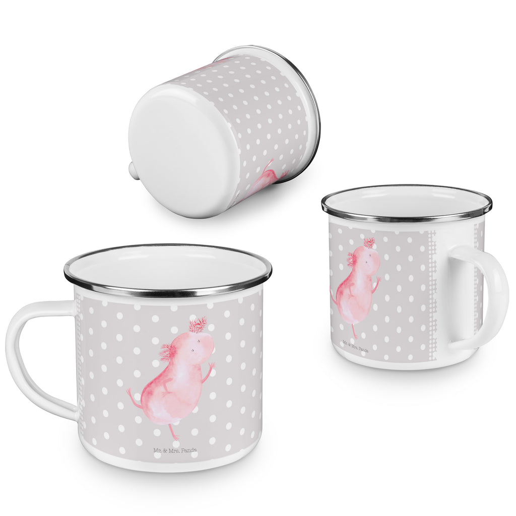 Camping Emaille Tasse Axolotl tanzt Campingtasse, Trinkbecher, Metalltasse, Outdoor Tasse, Emaille Trinkbecher, Blechtasse Outdoor, Emaille Campingbecher, Edelstahl Trinkbecher, Metalltasse für Camping, Kaffee Blechtasse, Camping Tasse Metall, Axolotl, Molch, Axolot, Schwanzlurch, Lurch, Lurche, Dachschaden, Sterne, verrückt, Freundin, beste Freundin
