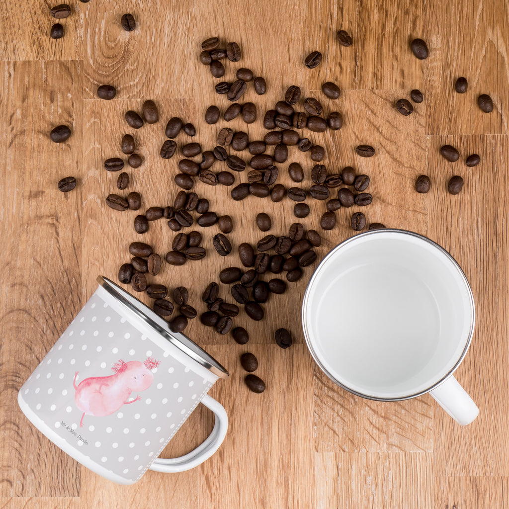 Camping Emaille Tasse Axolotl tanzt Campingtasse, Trinkbecher, Metalltasse, Outdoor Tasse, Emaille Trinkbecher, Blechtasse Outdoor, Emaille Campingbecher, Edelstahl Trinkbecher, Metalltasse für Camping, Kaffee Blechtasse, Camping Tasse Metall, Axolotl, Molch, Axolot, Schwanzlurch, Lurch, Lurche, Dachschaden, Sterne, verrückt, Freundin, beste Freundin