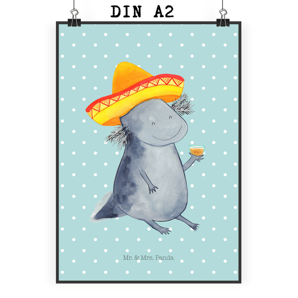 Poster Axolotl Tequila Poster, Wandposter, Bild, Wanddeko, Küchenposter, Kinderposter, Wanddeko Bild, Raumdekoration, Wanddekoration, Handgemaltes Poster, Mr. & Mrs. Panda Poster, Designposter, Kunstdruck, Posterdruck, Axolotl, Molch, Mexico, Mexiko, Sombrero, Zitrone, Tequila, Motivation, Spruch, Schwanzlurch, Lurch, Lurche, Axolot, Feuerdrache, Feuersalamander