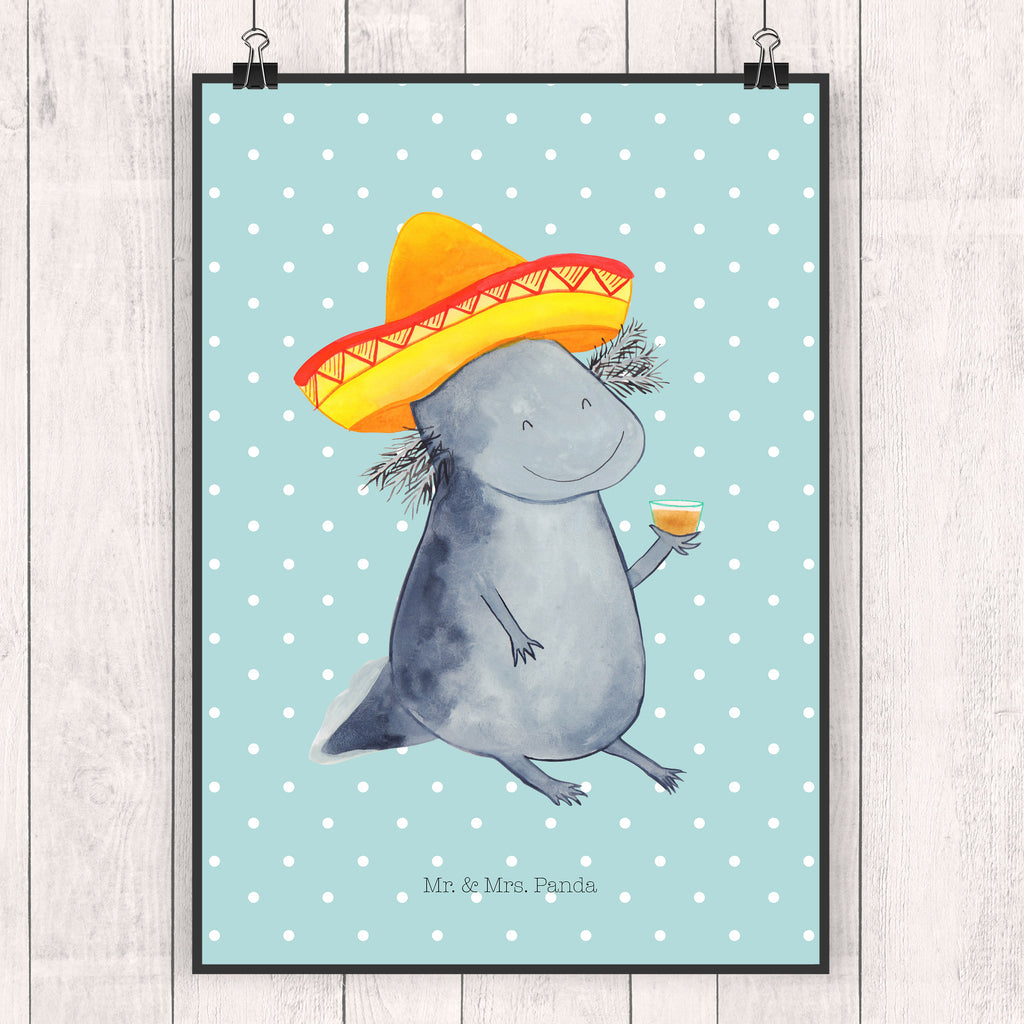 Poster Axolotl Tequila Poster, Wandposter, Bild, Wanddeko, Küchenposter, Kinderposter, Wanddeko Bild, Raumdekoration, Wanddekoration, Handgemaltes Poster, Mr. & Mrs. Panda Poster, Designposter, Kunstdruck, Posterdruck, Axolotl, Molch, Mexico, Mexiko, Sombrero, Zitrone, Tequila, Motivation, Spruch, Schwanzlurch, Lurch, Lurche, Axolot, Feuerdrache, Feuersalamander