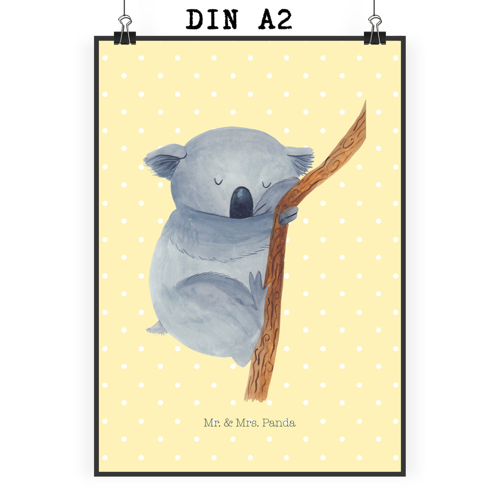 Poster Koalabär Poster, Wandposter, Bild, Wanddeko, Küchenposter, Kinderposter, Wanddeko Bild, Raumdekoration, Wanddekoration, Handgemaltes Poster, Mr. & Mrs. Panda Poster, Designposter, Kunstdruck, Posterdruck, Tiermotive, Gute Laune, lustige Sprüche, Tiere, Koala, träumen, Traum, schlafen, Schlafzimmer, Traumland, Bär, Koalabär