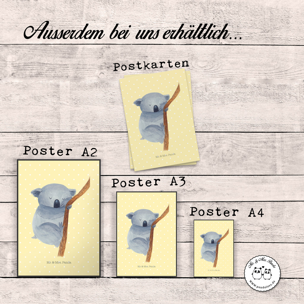 Poster Koalabär Poster, Wandposter, Bild, Wanddeko, Küchenposter, Kinderposter, Wanddeko Bild, Raumdekoration, Wanddekoration, Handgemaltes Poster, Mr. & Mrs. Panda Poster, Designposter, Kunstdruck, Posterdruck, Tiermotive, Gute Laune, lustige Sprüche, Tiere, Koala, träumen, Traum, schlafen, Schlafzimmer, Traumland, Bär, Koalabär