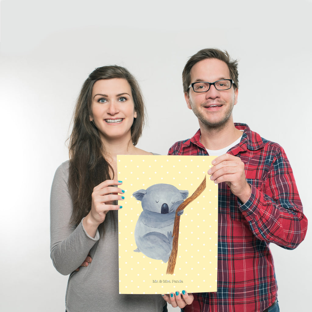 Poster Koalabär Poster, Wandposter, Bild, Wanddeko, Küchenposter, Kinderposter, Wanddeko Bild, Raumdekoration, Wanddekoration, Handgemaltes Poster, Mr. & Mrs. Panda Poster, Designposter, Kunstdruck, Posterdruck, Tiermotive, Gute Laune, lustige Sprüche, Tiere, Koala, träumen, Traum, schlafen, Schlafzimmer, Traumland, Bär, Koalabär