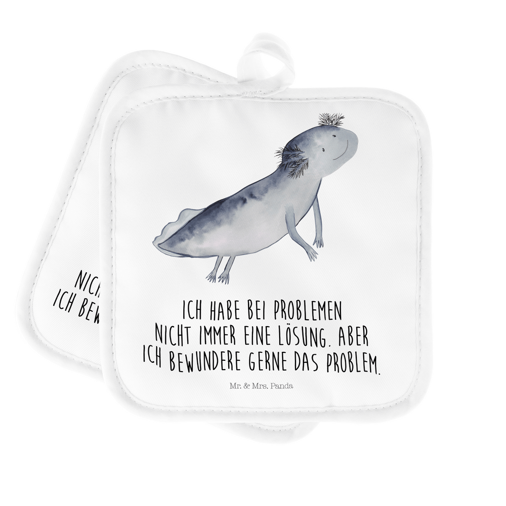 2er Set Topflappen  Axolotl schwimmt Topflappen, Topfuntersetzer, Ofenhandschuh, Topflappen Set, Topflappen lustig, Topflappen mit Spruch, Axolotl, Molch, Axolot, Schwanzlurch, Lurch, Lurche, Problem, Probleme, Lösungen, Motivation
