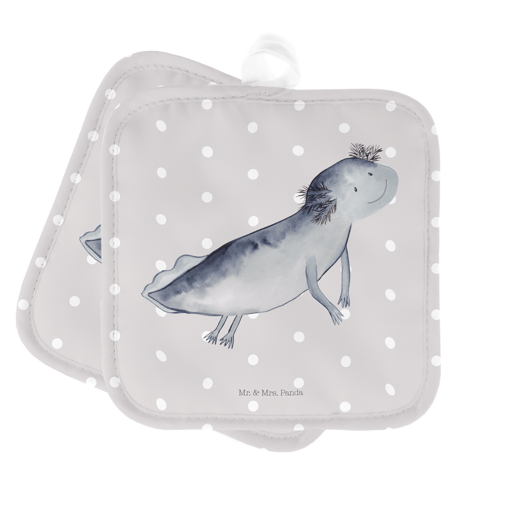 2er Set Topflappen  Axolotl schwimmt Topflappen, Topfuntersetzer, Ofenhandschuh, Topflappen Set, Topflappen lustig, Topflappen mit Spruch, Axolotl, Molch, Axolot, Schwanzlurch, Lurch, Lurche, Problem, Probleme, Lösungen, Motivation