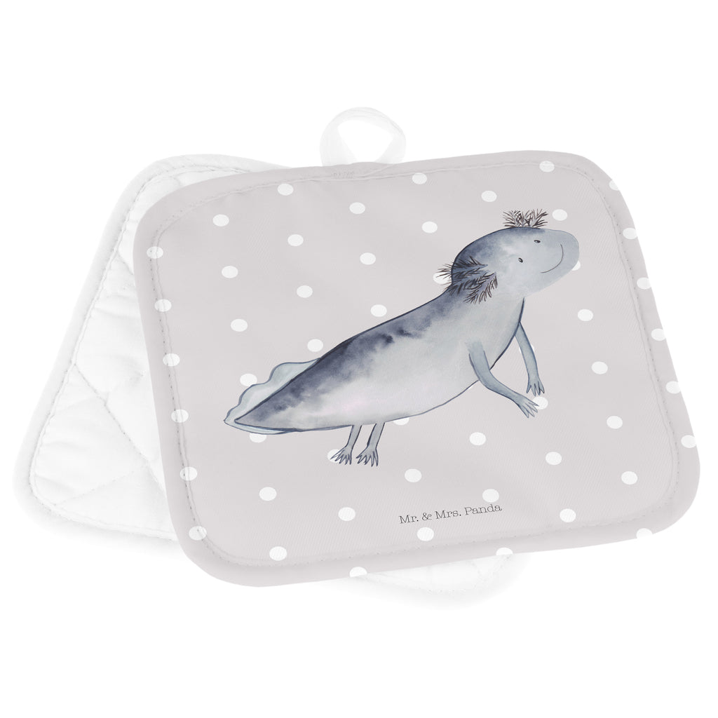 2er Set Topflappen  Axolotl schwimmt Topflappen, Topfuntersetzer, Ofenhandschuh, Topflappen Set, Topflappen lustig, Topflappen mit Spruch, Axolotl, Molch, Axolot, Schwanzlurch, Lurch, Lurche, Problem, Probleme, Lösungen, Motivation