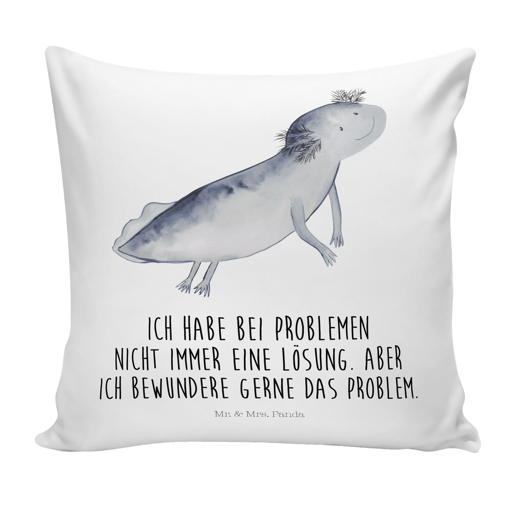 40x40 Kissen Axolotl schwimmt Kissenhülle, Kopfkissen, Sofakissen, Dekokissen, Motivkissen, Axolotl, Molch, Axolot, Schwanzlurch, Lurch, Lurche, Problem, Probleme, Lösungen, Motivation