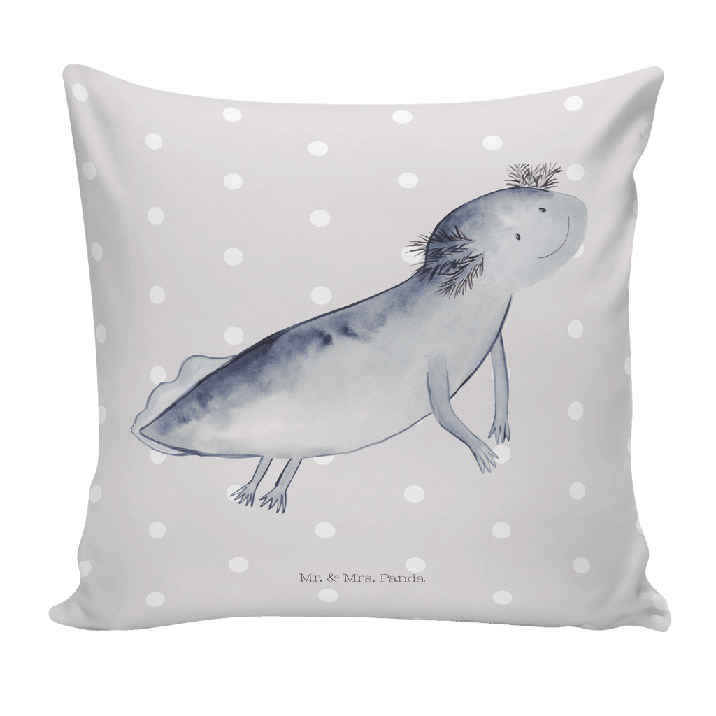 40x40 Kissen Axolotl schwimmt Kissenhülle, Kopfkissen, Sofakissen, Dekokissen, Motivkissen, Axolotl, Molch, Axolot, Schwanzlurch, Lurch, Lurche, Problem, Probleme, Lösungen, Motivation
