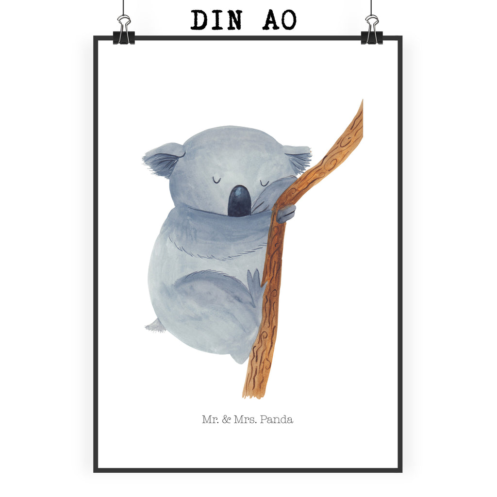 Poster Koalabär Poster, Wandposter, Bild, Wanddeko, Küchenposter, Kinderposter, Wanddeko Bild, Raumdekoration, Wanddekoration, Handgemaltes Poster, Mr. & Mrs. Panda Poster, Designposter, Kunstdruck, Posterdruck, Tiermotive, Gute Laune, lustige Sprüche, Tiere, Koala, träumen, Traum, schlafen, Schlafzimmer, Traumland, Bär, Koalabär