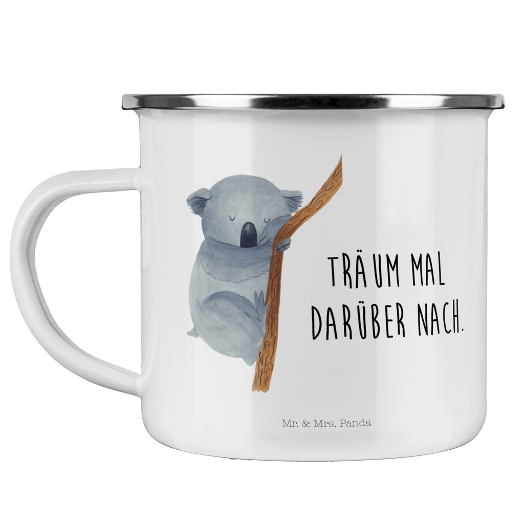 Camping Emaille Tasse Koalabär Campingtasse, Trinkbecher, Metalltasse, Outdoor Tasse, Emaille Trinkbecher, Blechtasse Outdoor, Emaille Campingbecher, Edelstahl Trinkbecher, Metalltasse für Camping, Kaffee Blechtasse, Camping Tasse Metall, Tiermotive, Gute Laune, lustige Sprüche, Tiere, Koala, träumen, Traum, schlafen, Schlafzimmer, Traumland, Bär, Koalabär