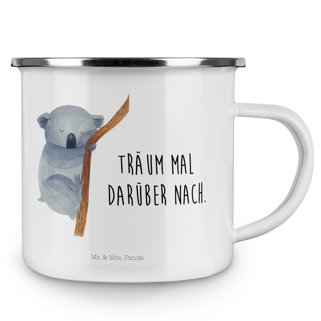 Camping Emaille Tasse Koalabär Campingtasse, Trinkbecher, Metalltasse, Outdoor Tasse, Emaille Trinkbecher, Blechtasse Outdoor, Emaille Campingbecher, Edelstahl Trinkbecher, Metalltasse für Camping, Kaffee Blechtasse, Camping Tasse Metall, Tiermotive, Gute Laune, lustige Sprüche, Tiere, Koala, träumen, Traum, schlafen, Schlafzimmer, Traumland, Bär, Koalabär