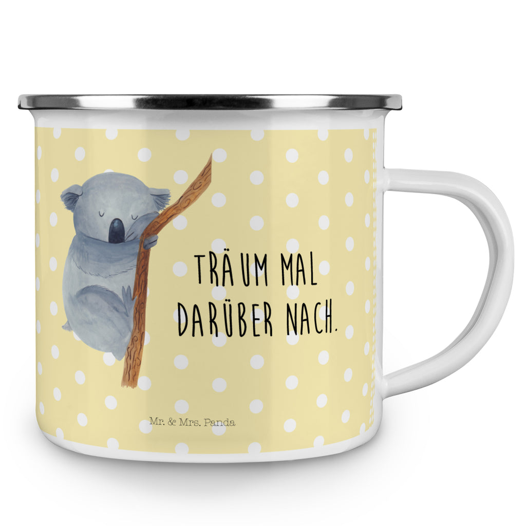 Camping Emaille Tasse Koalabär Campingtasse, Trinkbecher, Metalltasse, Outdoor Tasse, Emaille Trinkbecher, Blechtasse Outdoor, Emaille Campingbecher, Edelstahl Trinkbecher, Metalltasse für Camping, Kaffee Blechtasse, Camping Tasse Metall, Tiermotive, Gute Laune, lustige Sprüche, Tiere, Koala, träumen, Traum, schlafen, Schlafzimmer, Traumland, Bär, Koalabär