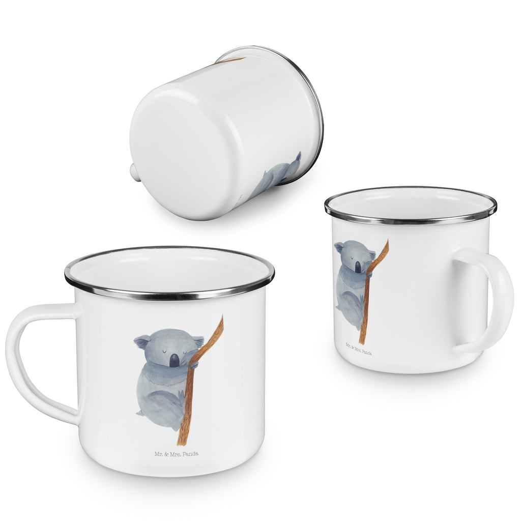 Camping Emaille Tasse Koalabär Campingtasse, Trinkbecher, Metalltasse, Outdoor Tasse, Emaille Trinkbecher, Blechtasse Outdoor, Emaille Campingbecher, Edelstahl Trinkbecher, Metalltasse für Camping, Kaffee Blechtasse, Camping Tasse Metall, Tiermotive, Gute Laune, lustige Sprüche, Tiere, Koala, träumen, Traum, schlafen, Schlafzimmer, Traumland, Bär, Koalabär