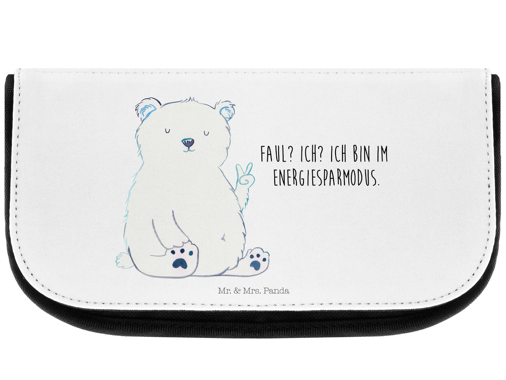 Kosmetiktasche Eisbär Faul Kosmetikbeutel, Kulturtasche, Kulturbeutel, Schminktasche, Make-Up Tasche, Bär, Teddy, Teddybär, Eisbär, Nordpol, Faul, Entspannen, Relaxen, Büro, Arbeit, Bürojob, Arbeitsplatz, Homeoffice