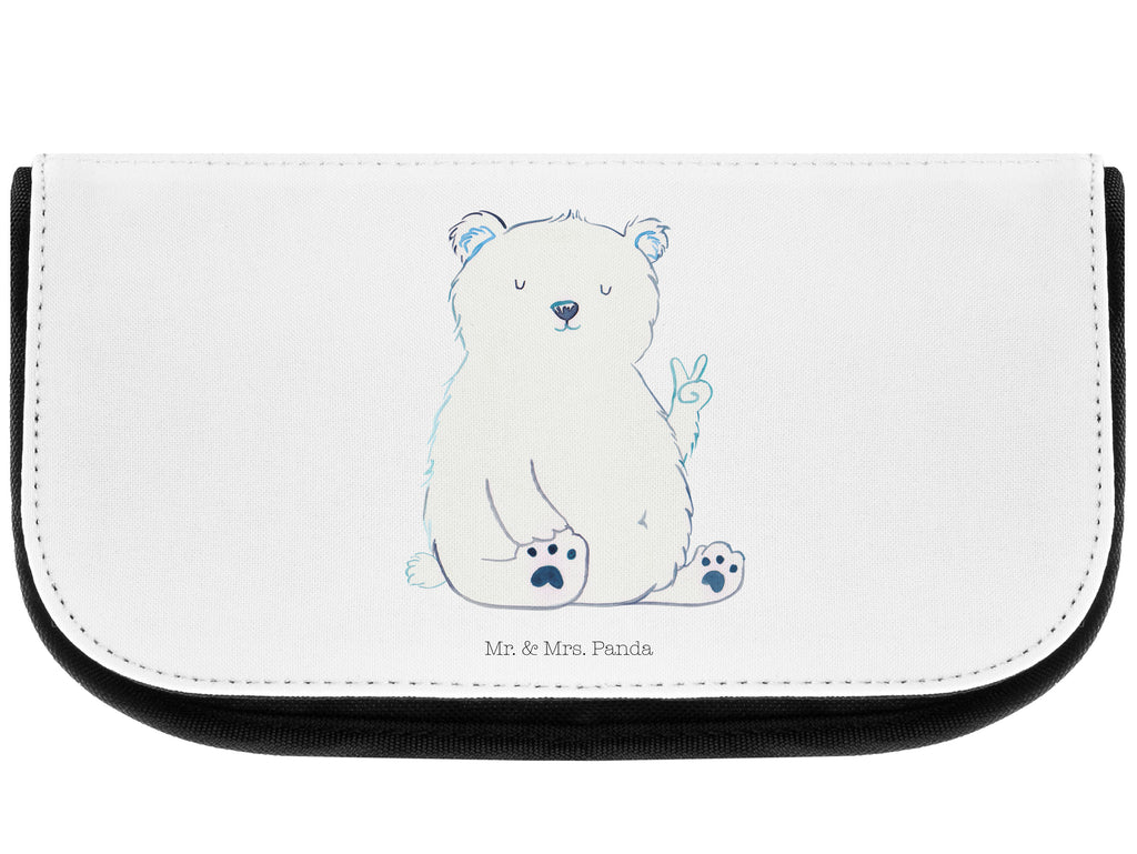 Kosmetiktasche Eisbär Faul Kosmetikbeutel, Kulturtasche, Kulturbeutel, Schminktasche, Make-Up Tasche, Bär, Teddy, Teddybär, Eisbär, Nordpol, Faul, Entspannen, Relaxen, Büro, Arbeit, Bürojob, Arbeitsplatz, Homeoffice