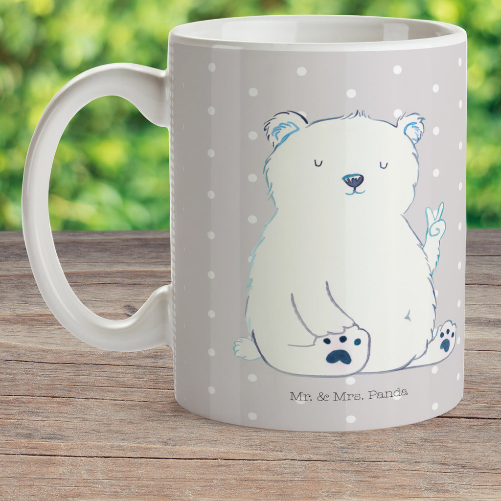 Kindertasse Eisbär Faul Kunststoff Tasse, Kindergarten, Tasse, Trinkbecher, Camping Becher, Kaffeetasse, Kunststoffbecher, Kindergartenbecher, Outdoorgeschirr, Kunststoffgeschirr, Reisebecher, Reisetasse, Kinderbecher, Bär, Teddy, Teddybär, Eisbär, Nordpol, Faul, Entspannen, Relaxen, Büro, Arbeit, Bürojob, Arbeitsplatz, Homeoffice