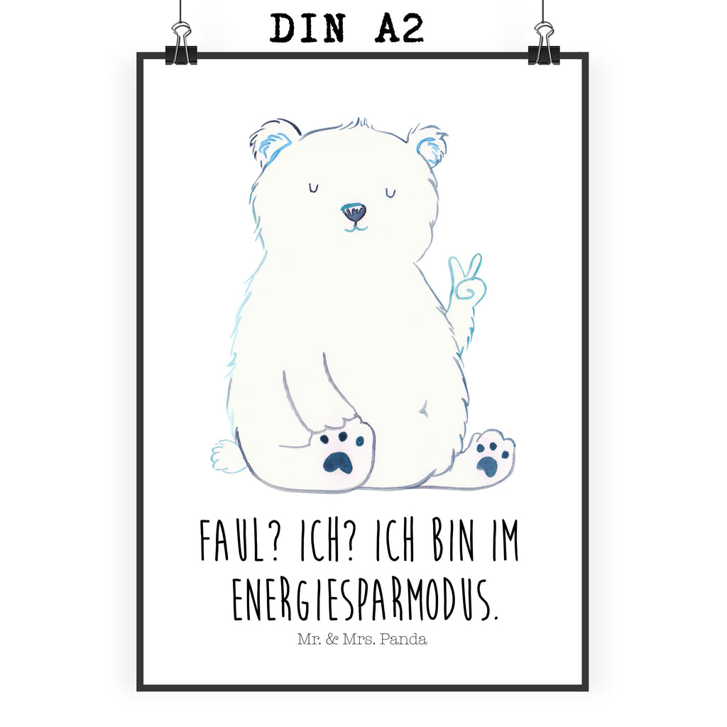 Poster Eisbär Faul Poster, Wandposter, Bild, Wanddeko, Küchenposter, Kinderposter, Wanddeko Bild, Raumdekoration, Wanddekoration, Handgemaltes Poster, Mr. & Mrs. Panda Poster, Designposter, Kunstdruck, Posterdruck, Bär, Teddy, Teddybär, Eisbär, Nordpol, Faul, Entspannen, Relaxen, Büro, Arbeit, Bürojob, Arbeitsplatz, Homeoffice