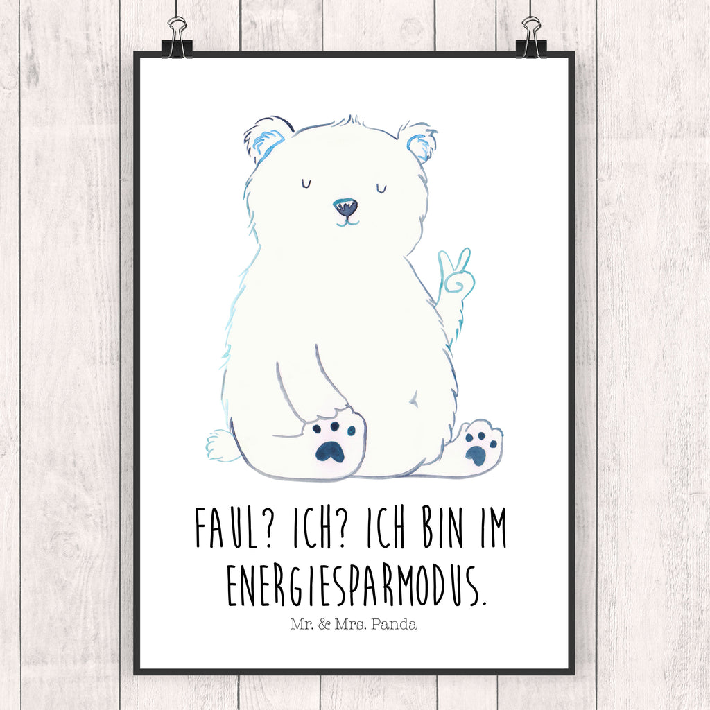 Poster Eisbär Faul Poster, Wandposter, Bild, Wanddeko, Küchenposter, Kinderposter, Wanddeko Bild, Raumdekoration, Wanddekoration, Handgemaltes Poster, Mr. & Mrs. Panda Poster, Designposter, Kunstdruck, Posterdruck, Bär, Teddy, Teddybär, Eisbär, Nordpol, Faul, Entspannen, Relaxen, Büro, Arbeit, Bürojob, Arbeitsplatz, Homeoffice