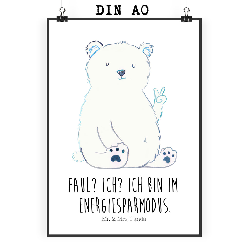Poster Eisbär Faul Poster, Wandposter, Bild, Wanddeko, Küchenposter, Kinderposter, Wanddeko Bild, Raumdekoration, Wanddekoration, Handgemaltes Poster, Mr. & Mrs. Panda Poster, Designposter, Kunstdruck, Posterdruck, Bär, Teddy, Teddybär, Eisbär, Nordpol, Faul, Entspannen, Relaxen, Büro, Arbeit, Bürojob, Arbeitsplatz, Homeoffice