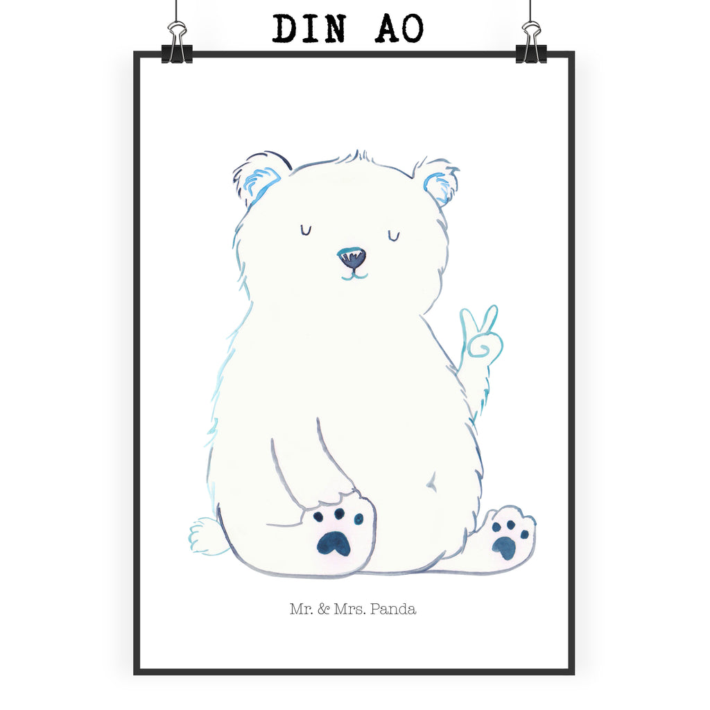 Poster Eisbär Faul Poster, Wandposter, Bild, Wanddeko, Küchenposter, Kinderposter, Wanddeko Bild, Raumdekoration, Wanddekoration, Handgemaltes Poster, Mr. & Mrs. Panda Poster, Designposter, Kunstdruck, Posterdruck, Bär, Teddy, Teddybär, Eisbär, Nordpol, Faul, Entspannen, Relaxen, Büro, Arbeit, Bürojob, Arbeitsplatz, Homeoffice