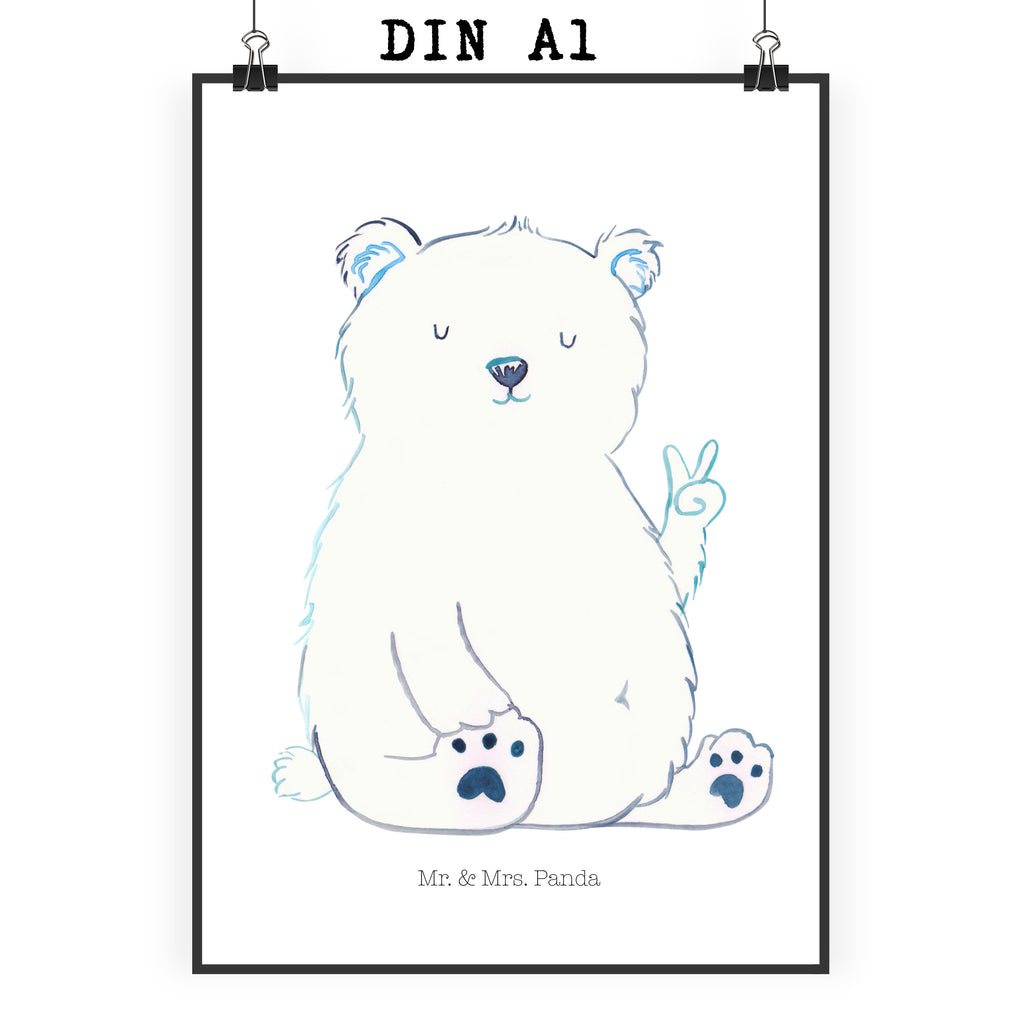 Poster Eisbär Faul Poster, Wandposter, Bild, Wanddeko, Küchenposter, Kinderposter, Wanddeko Bild, Raumdekoration, Wanddekoration, Handgemaltes Poster, Mr. & Mrs. Panda Poster, Designposter, Kunstdruck, Posterdruck, Bär, Teddy, Teddybär, Eisbär, Nordpol, Faul, Entspannen, Relaxen, Büro, Arbeit, Bürojob, Arbeitsplatz, Homeoffice