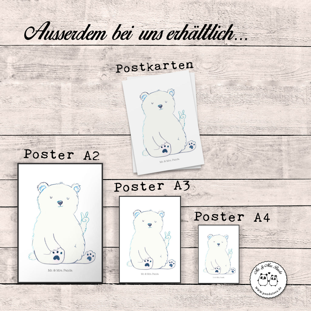 Poster Eisbär Faul Poster, Wandposter, Bild, Wanddeko, Küchenposter, Kinderposter, Wanddeko Bild, Raumdekoration, Wanddekoration, Handgemaltes Poster, Mr. & Mrs. Panda Poster, Designposter, Kunstdruck, Posterdruck, Bär, Teddy, Teddybär, Eisbär, Nordpol, Faul, Entspannen, Relaxen, Büro, Arbeit, Bürojob, Arbeitsplatz, Homeoffice