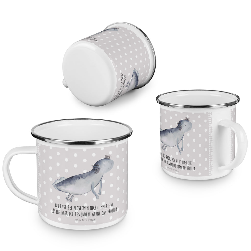 Camping Emaille Tasse Axolotl schwimmt Campingtasse, Trinkbecher, Metalltasse, Outdoor Tasse, Emaille Trinkbecher, Blechtasse Outdoor, Emaille Campingbecher, Edelstahl Trinkbecher, Metalltasse für Camping, Kaffee Blechtasse, Camping Tasse Metall, Axolotl, Molch, Axolot, Schwanzlurch, Lurch, Lurche, Problem, Probleme, Lösungen, Motivation