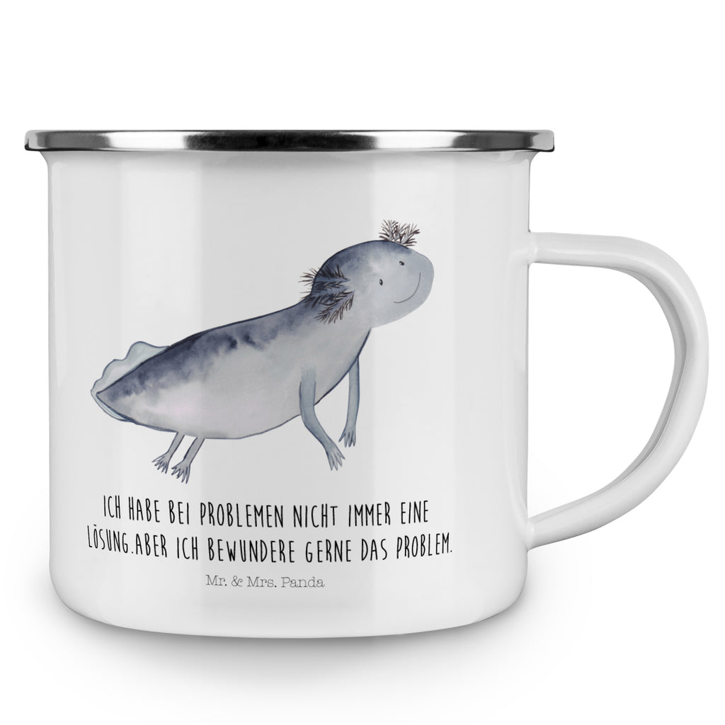 Camping Emaille Tasse Axolotl schwimmt Campingtasse, Trinkbecher, Metalltasse, Outdoor Tasse, Emaille Trinkbecher, Blechtasse Outdoor, Emaille Campingbecher, Edelstahl Trinkbecher, Metalltasse für Camping, Kaffee Blechtasse, Camping Tasse Metall, Axolotl, Molch, Axolot, Schwanzlurch, Lurch, Lurche, Problem, Probleme, Lösungen, Motivation