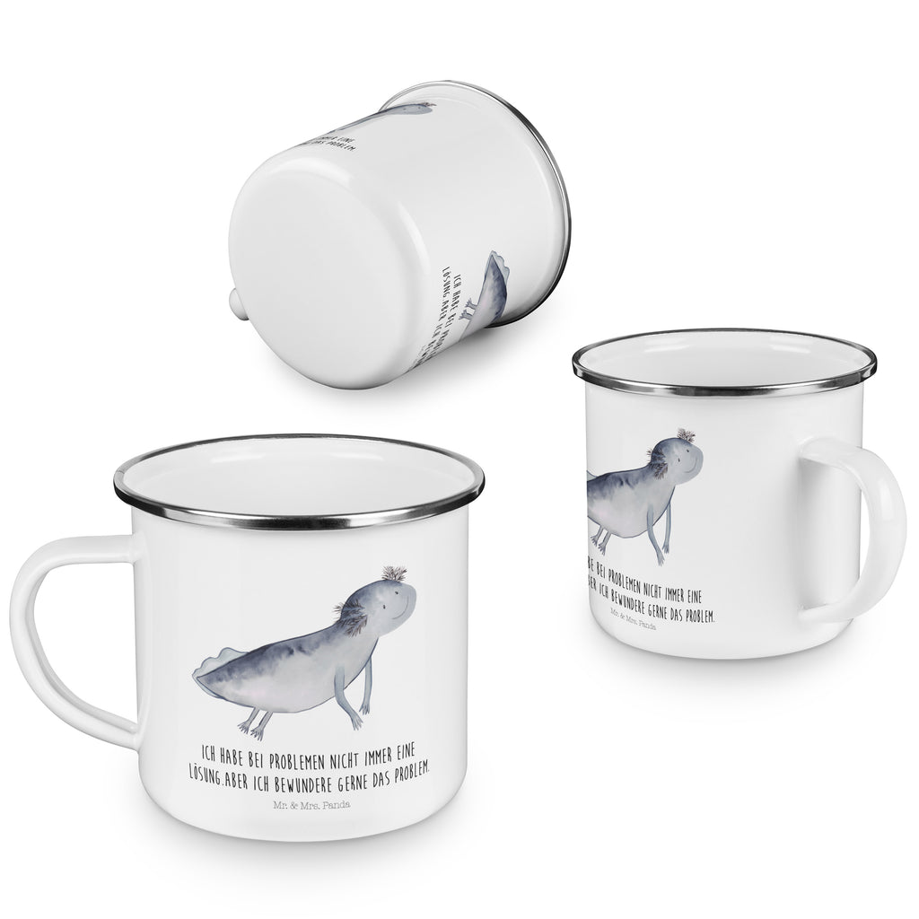 Camping Emaille Tasse Axolotl schwimmt Campingtasse, Trinkbecher, Metalltasse, Outdoor Tasse, Emaille Trinkbecher, Blechtasse Outdoor, Emaille Campingbecher, Edelstahl Trinkbecher, Metalltasse für Camping, Kaffee Blechtasse, Camping Tasse Metall, Axolotl, Molch, Axolot, Schwanzlurch, Lurch, Lurche, Problem, Probleme, Lösungen, Motivation