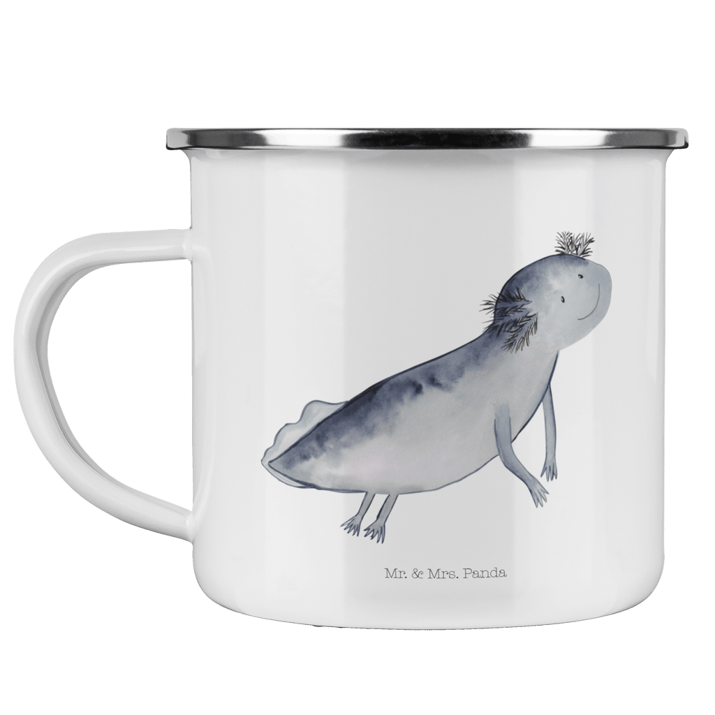 Camping Emaille Tasse Axolotl schwimmt Campingtasse, Trinkbecher, Metalltasse, Outdoor Tasse, Emaille Trinkbecher, Blechtasse Outdoor, Emaille Campingbecher, Edelstahl Trinkbecher, Metalltasse für Camping, Kaffee Blechtasse, Camping Tasse Metall, Axolotl, Molch, Axolot, Schwanzlurch, Lurch, Lurche, Problem, Probleme, Lösungen, Motivation