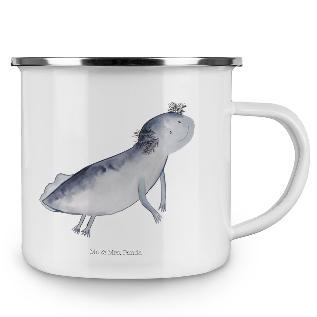 Camping Emaille Tasse Axolotl schwimmt Campingtasse, Trinkbecher, Metalltasse, Outdoor Tasse, Emaille Trinkbecher, Blechtasse Outdoor, Emaille Campingbecher, Edelstahl Trinkbecher, Metalltasse für Camping, Kaffee Blechtasse, Camping Tasse Metall, Axolotl, Molch, Axolot, Schwanzlurch, Lurch, Lurche, Problem, Probleme, Lösungen, Motivation