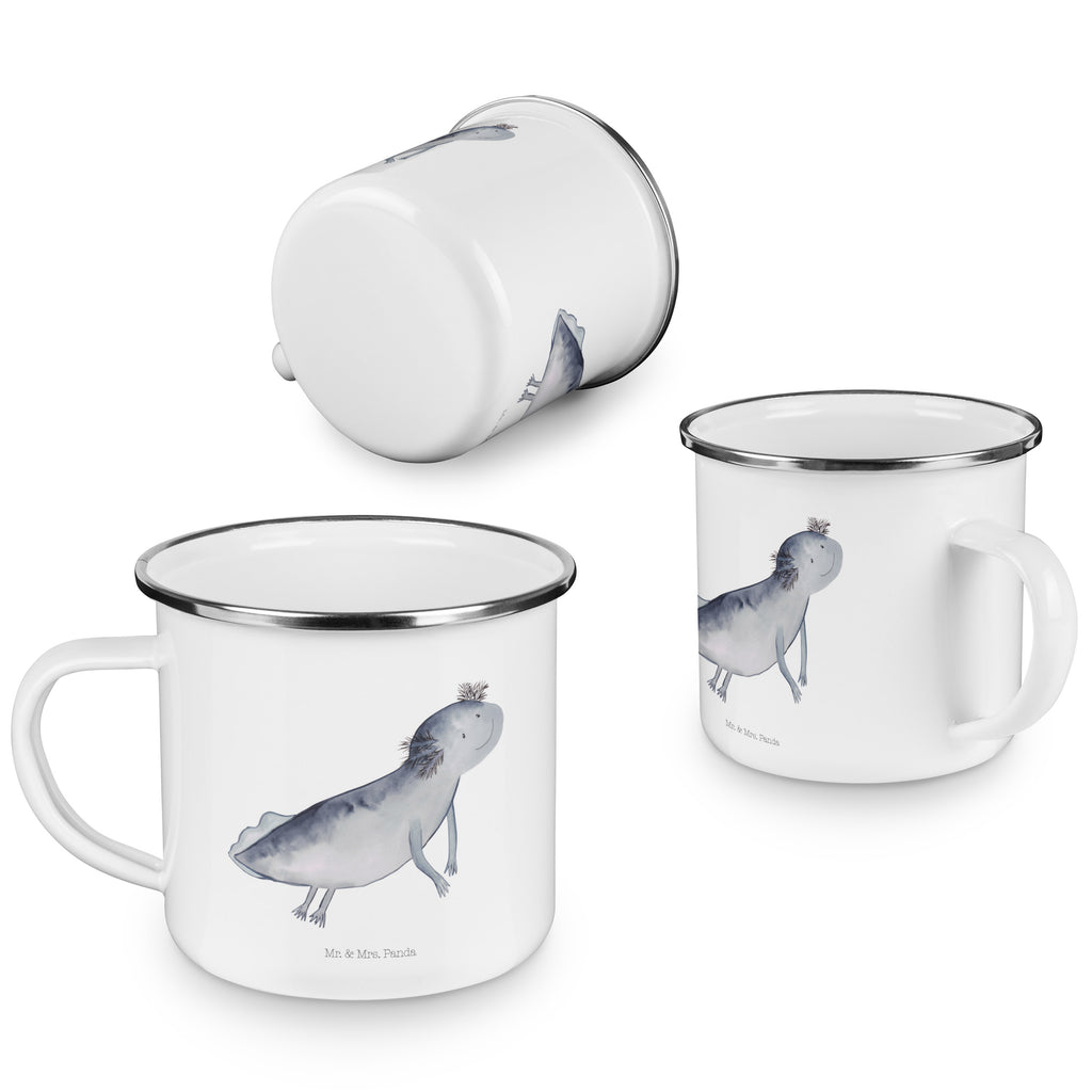 Camping Emaille Tasse Axolotl schwimmt Campingtasse, Trinkbecher, Metalltasse, Outdoor Tasse, Emaille Trinkbecher, Blechtasse Outdoor, Emaille Campingbecher, Edelstahl Trinkbecher, Metalltasse für Camping, Kaffee Blechtasse, Camping Tasse Metall, Axolotl, Molch, Axolot, Schwanzlurch, Lurch, Lurche, Problem, Probleme, Lösungen, Motivation
