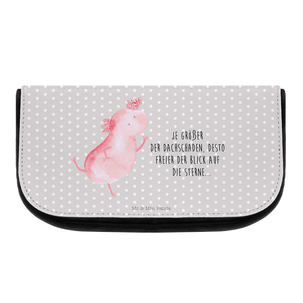 Kosmetiktasche Axolotl tanzt Kosmetikbeutel, Kulturtasche, Kulturbeutel, Schminktasche, Make-Up Tasche, Axolotl, Molch, Axolot, Schwanzlurch, Lurch, Lurche, Dachschaden, Sterne, verrückt, Freundin, beste Freundin