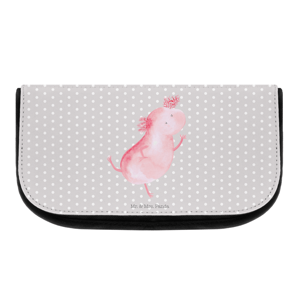 Kosmetiktasche Axolotl tanzt Kosmetikbeutel, Kulturtasche, Kulturbeutel, Schminktasche, Make-Up Tasche, Axolotl, Molch, Axolot, Schwanzlurch, Lurch, Lurche, Dachschaden, Sterne, verrückt, Freundin, beste Freundin