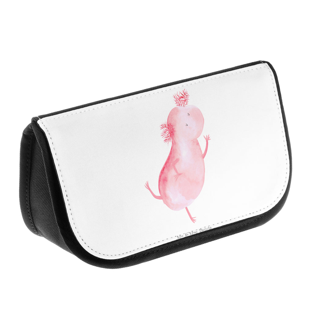 Kosmetiktasche Axolotl tanzt Kosmetikbeutel, Kulturtasche, Kulturbeutel, Schminktasche, Make-Up Tasche, Axolotl, Molch, Axolot, Schwanzlurch, Lurch, Lurche, Dachschaden, Sterne, verrückt, Freundin, beste Freundin