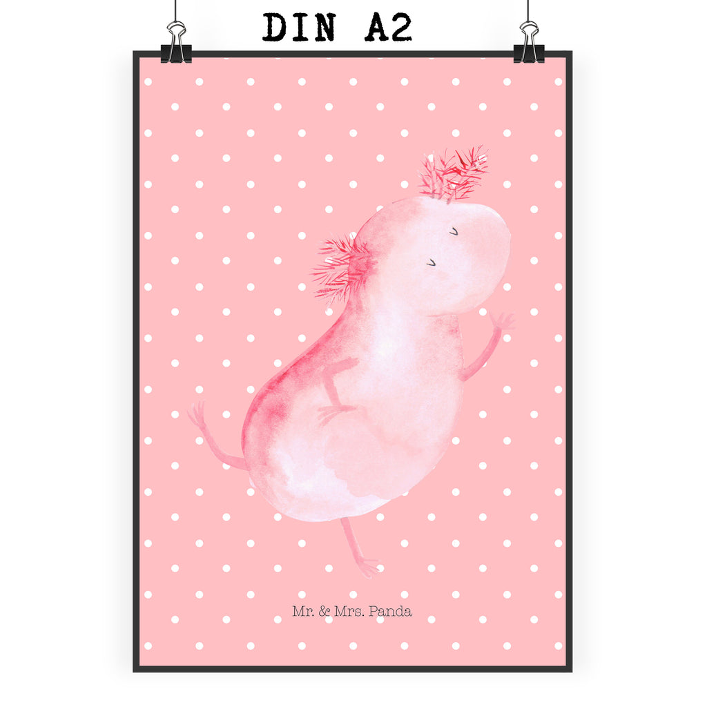 Poster Axolotl tanzt Poster, Wandposter, Bild, Wanddeko, Küchenposter, Kinderposter, Wanddeko Bild, Raumdekoration, Wanddekoration, Handgemaltes Poster, Mr. & Mrs. Panda Poster, Designposter, Kunstdruck, Posterdruck, Axolotl, Molch, Axolot, Schwanzlurch, Lurch, Lurche, Dachschaden, Sterne, verrückt, Freundin, beste Freundin