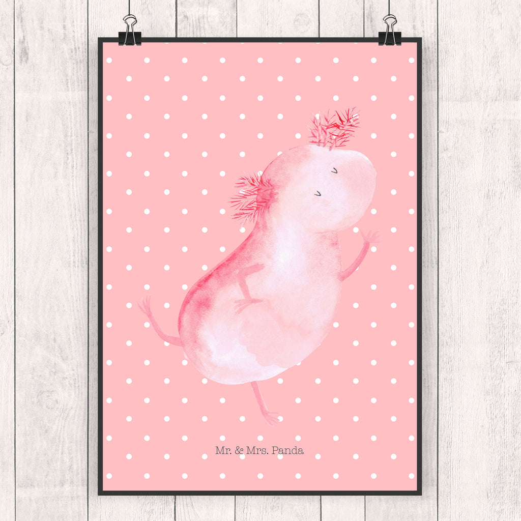 Poster Axolotl tanzt Poster, Wandposter, Bild, Wanddeko, Küchenposter, Kinderposter, Wanddeko Bild, Raumdekoration, Wanddekoration, Handgemaltes Poster, Mr. & Mrs. Panda Poster, Designposter, Kunstdruck, Posterdruck, Axolotl, Molch, Axolot, Schwanzlurch, Lurch, Lurche, Dachschaden, Sterne, verrückt, Freundin, beste Freundin