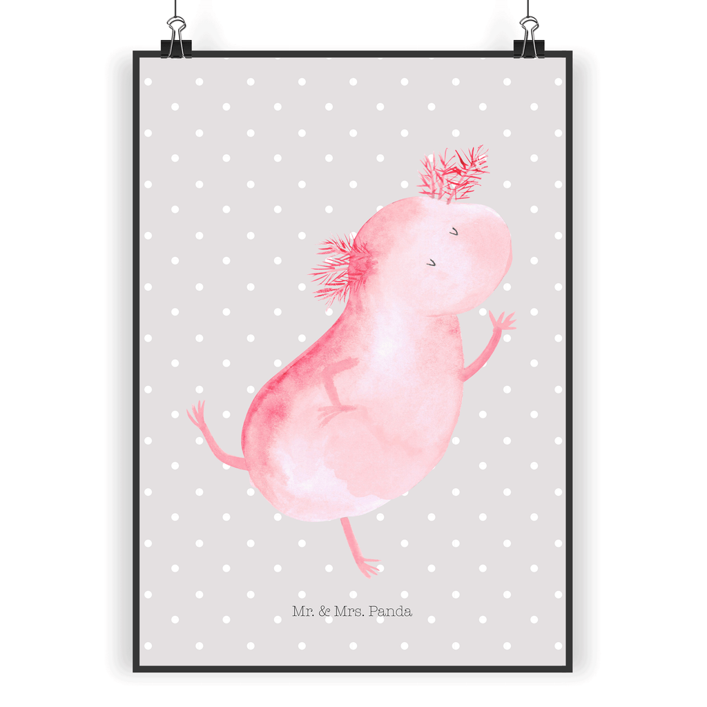 Poster Axolotl tanzt Poster, Wandposter, Bild, Wanddeko, Küchenposter, Kinderposter, Wanddeko Bild, Raumdekoration, Wanddekoration, Handgemaltes Poster, Mr. & Mrs. Panda Poster, Designposter, Kunstdruck, Posterdruck, Axolotl, Molch, Axolot, Schwanzlurch, Lurch, Lurche, Dachschaden, Sterne, verrückt, Freundin, beste Freundin