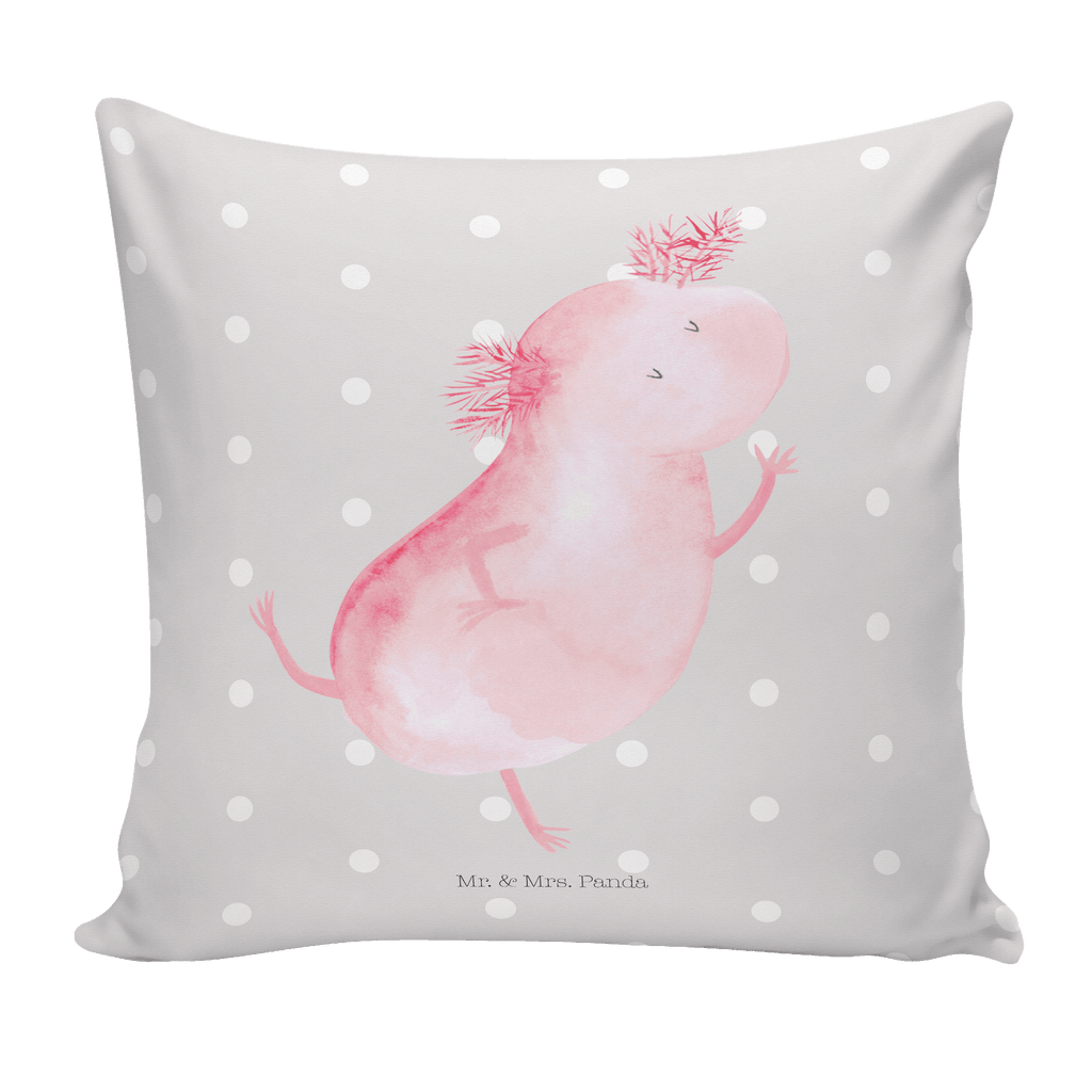 40x40 Kissen Axolotl tanzt Kissenhülle, Kopfkissen, Sofakissen, Dekokissen, Motivkissen, Axolotl, Molch, Axolot, Schwanzlurch, Lurch, Lurche, Dachschaden, Sterne, verrückt, Freundin, beste Freundin