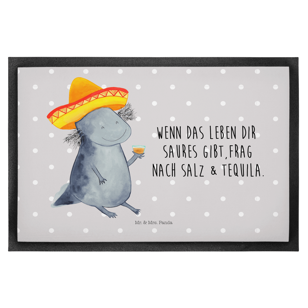 Fußmatte Axolotl Tequila Axolotl, Mexico, Mexiko, Sombrero, Zitrone, Tequila, Motivation, Spruch, Schwanzlurch, Lurch, Lurche, Axolot, Feuerdrache, Feuersalamander Türvorleger, Schmutzmatte, Fußabtreter, Matte, Schmutzfänger, Fußabstreifer, Schmutzfangmatte, Türmatte, Motivfußmatte,  Haustürmatte, Vorleger  Axolotl, Molch