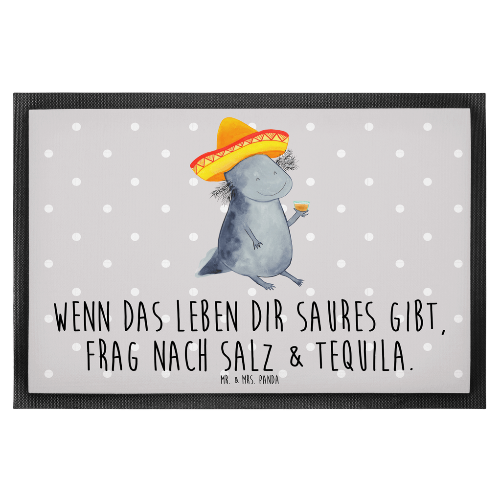 Fußmatte Axolotl Tequila Axolotl, Mexico, Mexiko, Sombrero, Zitrone, Tequila, Motivation, Spruch, Schwanzlurch, Lurch, Lurche, Axolot, Feuerdrache, Feuersalamander Türvorleger, Schmutzmatte, Fußabtreter, Matte, Schmutzfänger, Fußabstreifer, Schmutzfangmatte, Türmatte, Motivfußmatte,  Haustürmatte, Vorleger  Axolotl, Molch