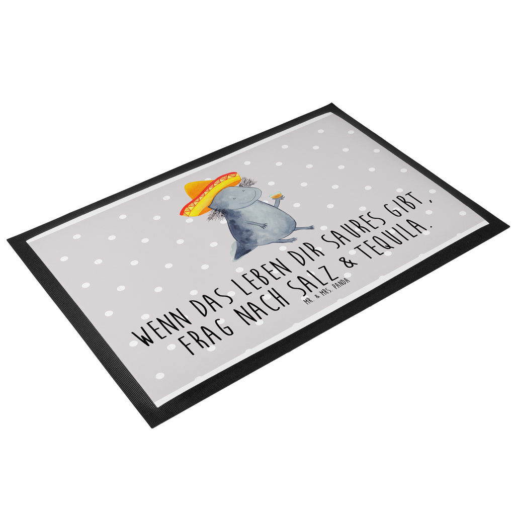 Fußmatte Axolotl Tequila Axolotl, Mexico, Mexiko, Sombrero, Zitrone, Tequila, Motivation, Spruch, Schwanzlurch, Lurch, Lurche, Axolot, Feuerdrache, Feuersalamander Türvorleger, Schmutzmatte, Fußabtreter, Matte, Schmutzfänger, Fußabstreifer, Schmutzfangmatte, Türmatte, Motivfußmatte,  Haustürmatte, Vorleger  Axolotl, Molch